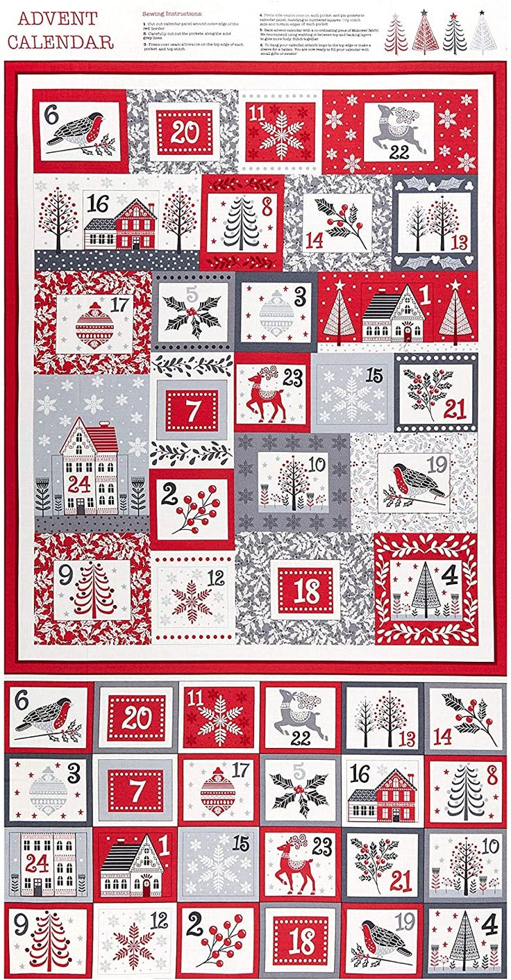 Andover/Makower UK Scandi 2020 Scandi Advent Calendar 24in