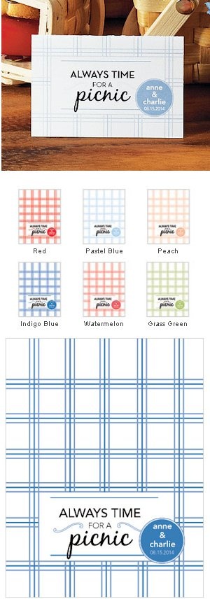 Personalized Picnic Tent Card (Set of 6 – 6 Color Options) Personalized Picnic Tent Card (Set of 6 – 6 Color Options)