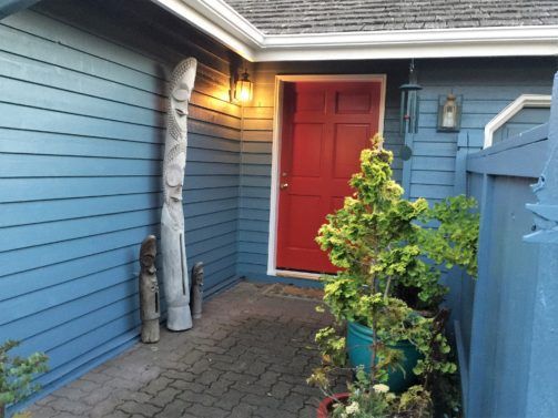 Blustery Sky SherwinWilliams House paint exterior, Red door house