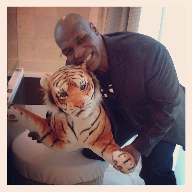 Mc Tyson eating a tiger's ear. 