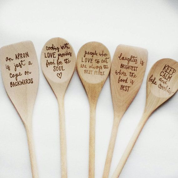 Custom Kitchen Spoons Personalized Gifts Wood Burned Custom Kitchen Spoons Personalized