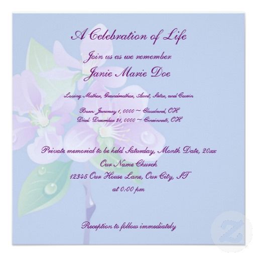 18 best Celebration Of Life Invitations images on Pinterest - funeral reception invitation 18 best Celebration Of Life Invitations images on Pinterest - funeral reception invitation