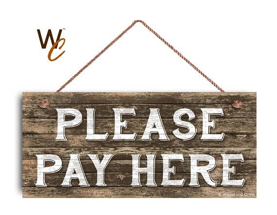 Restaurant Sign Rustic Decor Cafe Sign 6/" x 14/" Sign PICK UP HERE Sign