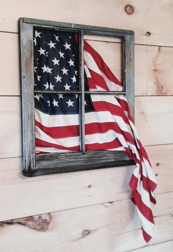 10 Yards Patriotic Rustic American Flag Tea July 4th Memorial Wired Ribbon 4/"W
