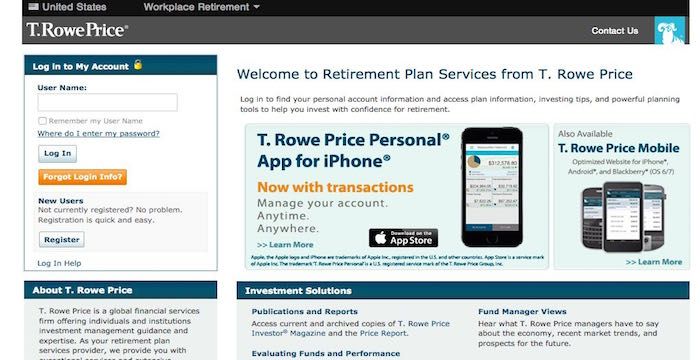 T Rowe Price 401k Login Retirement Plans Participant Retirement T Rowe Price 401k Login Retirement Plans Participant Retirement