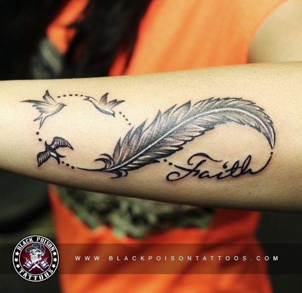 Red tail hawk feather, with scripture inside feather, a pair of love birds where...