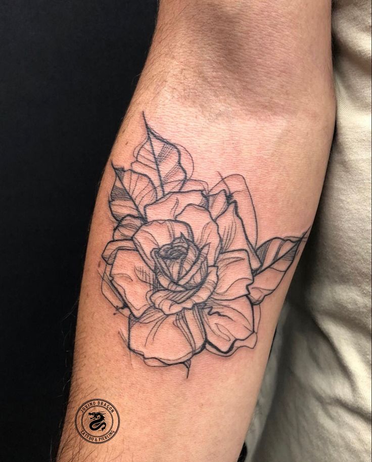 Line work Rose Tattoo by Adva Dahan | Rose tattoo, Tattoos, Geometric ...