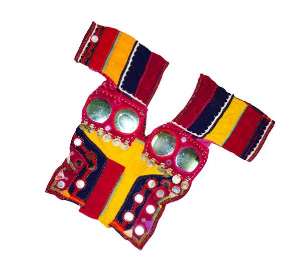Vintage Old BANJARA Rare Gujarati Rabari Kuchi Gypsy Hippie Tribal Rajasthan Bohemian Hand Embroiderd Belly Dancing 1960/'s Skirt And Choli