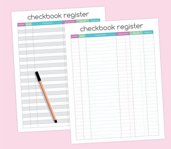 cheque register format