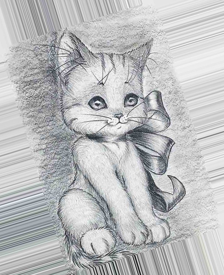 Прикольный рисунок котенка карандашом