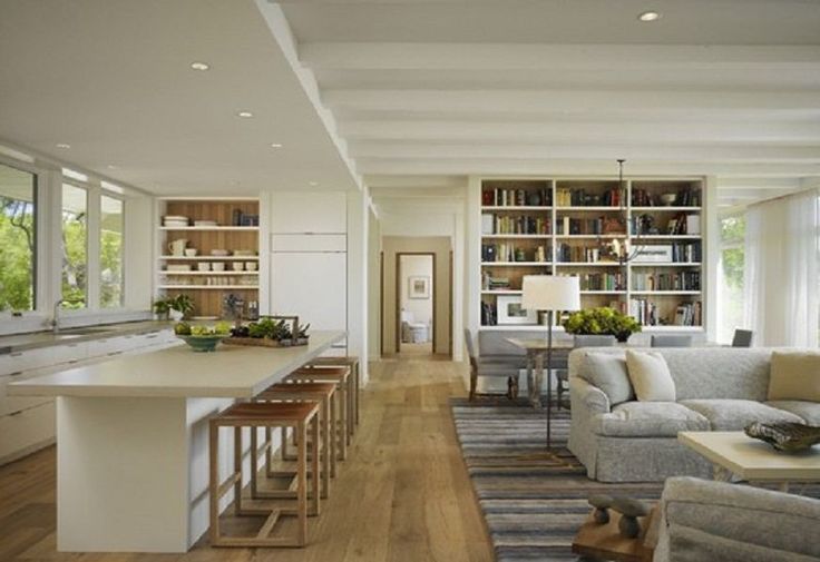 Modern Small Open Plan Kitchen Living Room