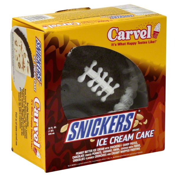 Carvel Snickers Football Ice Cream Cake Carvel Snickers Football Ice Cream Cake