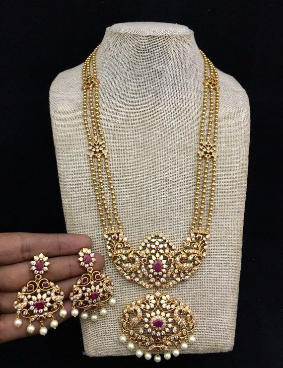 ADCZ Necklace Set AD Necklace Set With Earrings Cz Bridal Necklace Bridesmaid Gift Jewelry Indian Jewelry Wedding Jewelry Indian Chic