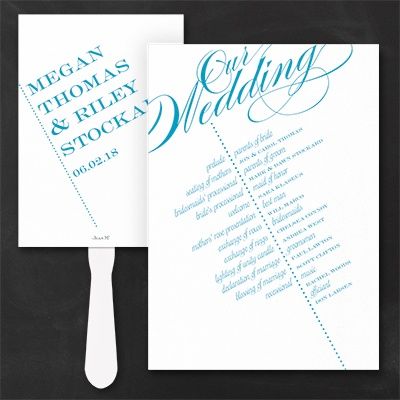 43 Best Wedding Program Fans And Ideas Images On Pinterest Fan Go With This Modern Wedding Program Fan Your Ceremony Details At A Fun Angle Choose The Personalization Color And It S Custom
