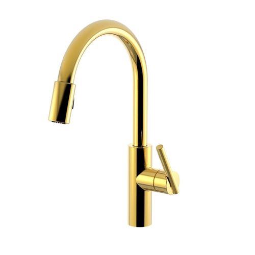 Newport Brass N1500-5103/01 East Linear Pull-Out Spray Kitchen Faucet - Forever Brass (PVD) at ...