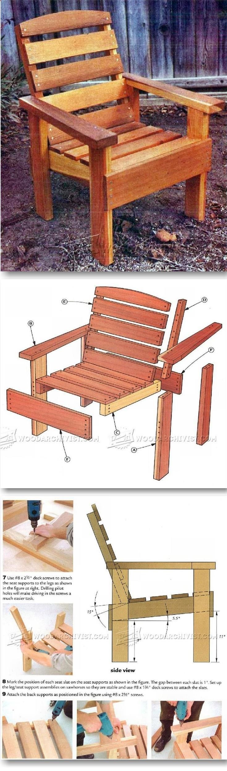 Deck chair woodworking plans