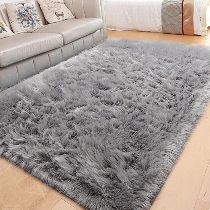 LOCHAS Ultra Soft Fluffy Rugs Faux Fur Sheepskin Area Rug for Bedroom Bedside Living Room Carpet Nursery Washable Floor Mat 3x5 Feet Brown LOCHAS Ultra Soft Fluffy Rugs Faux Fur Sheepskin Area Rug for Bedroom Bedside Living Room Carpet Nursery Washable Floor Mat 3x5 Feet Brown
