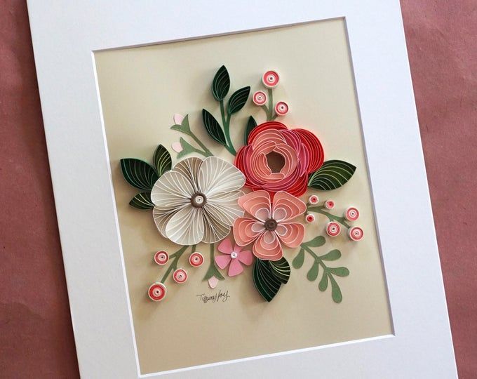 Quilling card with daisies Birthday card Congratulation card Quilling flowers for any occasion Mother/'s day card