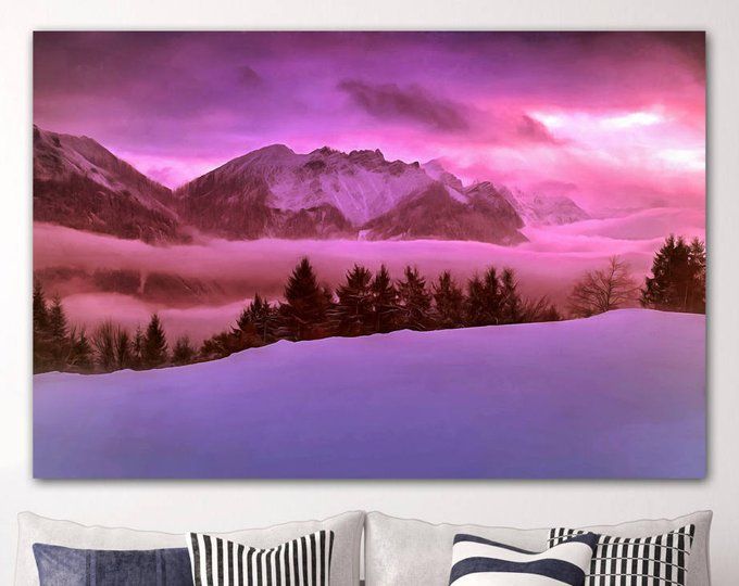 Torres Del Paine Canvas Patagonia Painting National Park Print Etsy Torres Del Paine Park Landscape Mountain Canvas