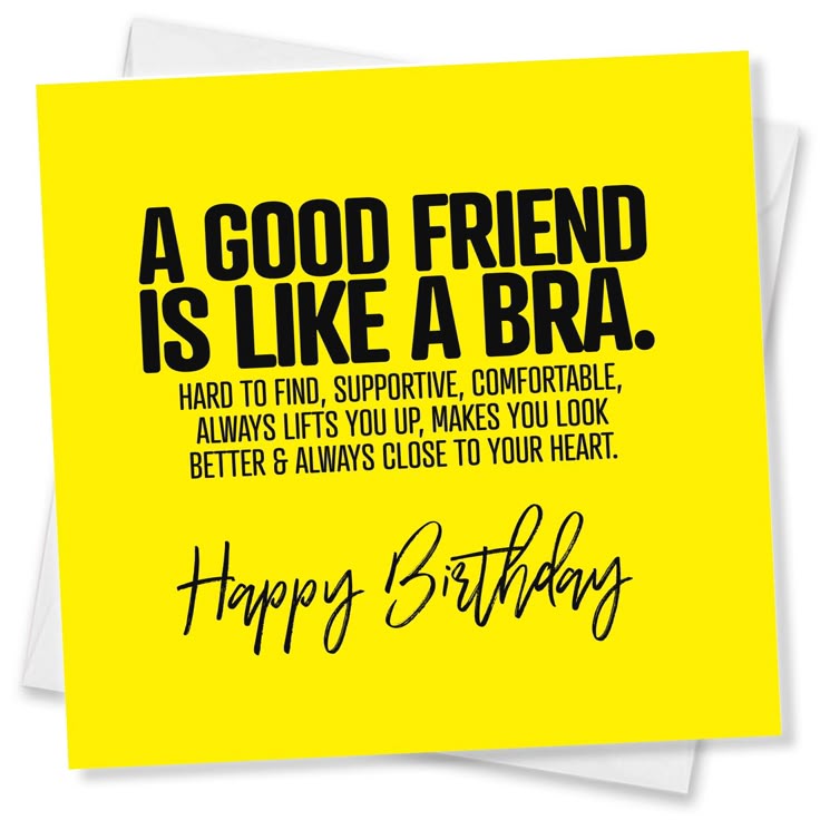 Punkcards Friend Birthday Card Female A Good Friend Is Like A Bra Punkcards Friend Birthday Card Female A Good Friend Is Like A Bra