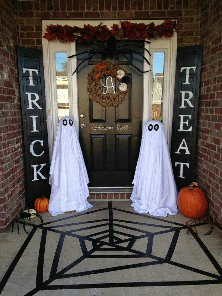 the chic technique halloween porch painted bifold doors black painters tape for the web and - Decorating Outside For Halloween the chic technique halloween porch painted bifold doors black painters tape for the web and - Decorating Outside For Halloween
