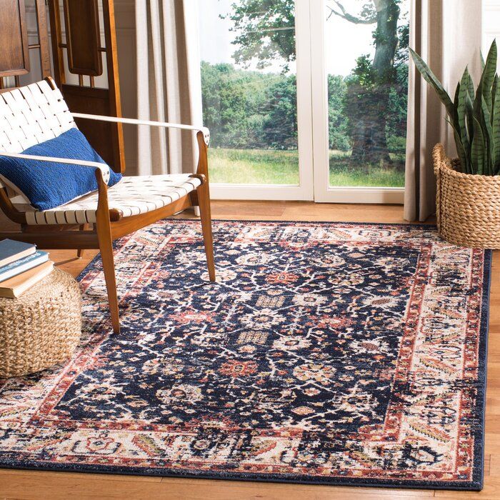 Sechovicz Navy Ivory Area Rug In 2020 Area Rugs Rugs Vintage Boho