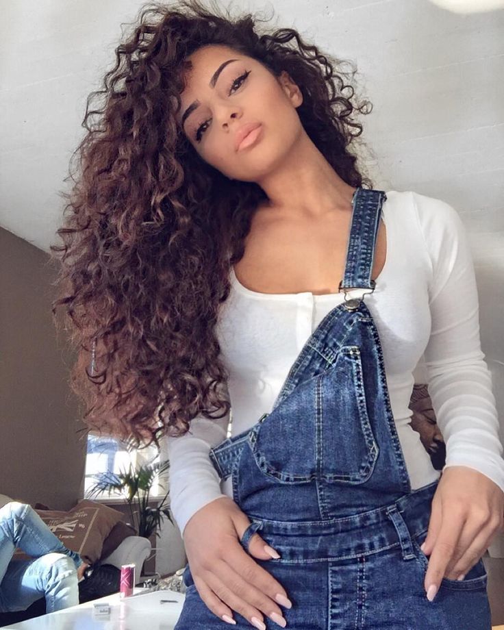 Shaved shorts curly long hair