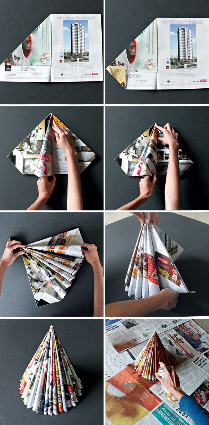 Fabriquer un sapin de Noël en papier recyclé