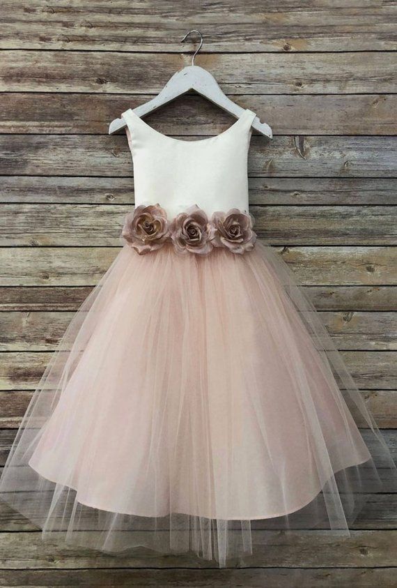 Pretty Two Tone Sequin Embellished A-Line Organza Flower Girl Dress Bridesmaid