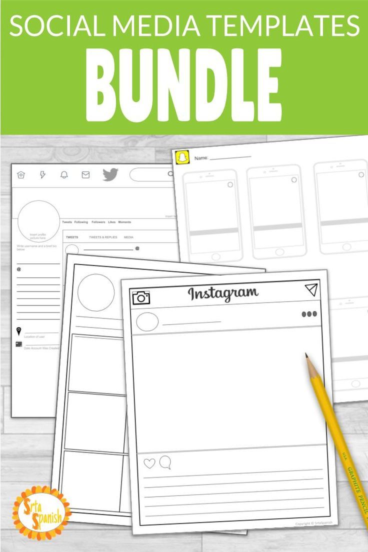 Social Media Template Bundle Instagram Snapchat Twitter Check Out These Editable Templates Great For A Social Stus Biography Character Study