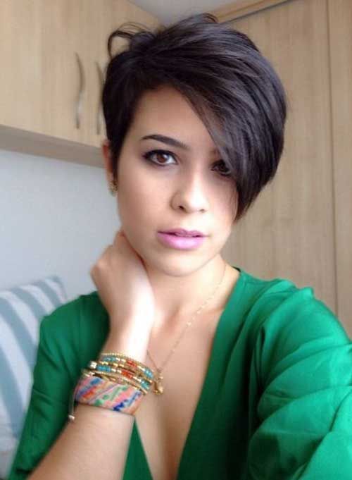 Bathroom short hair woman outdoor