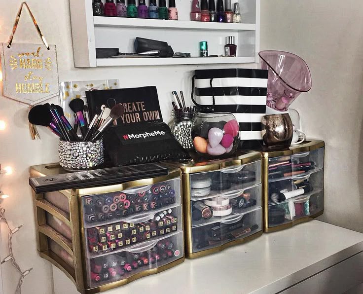 228 Best Beauty Organization Ideas Images On Pinterest Makeup Makeup Station With Upgraded Plastic Drawers
