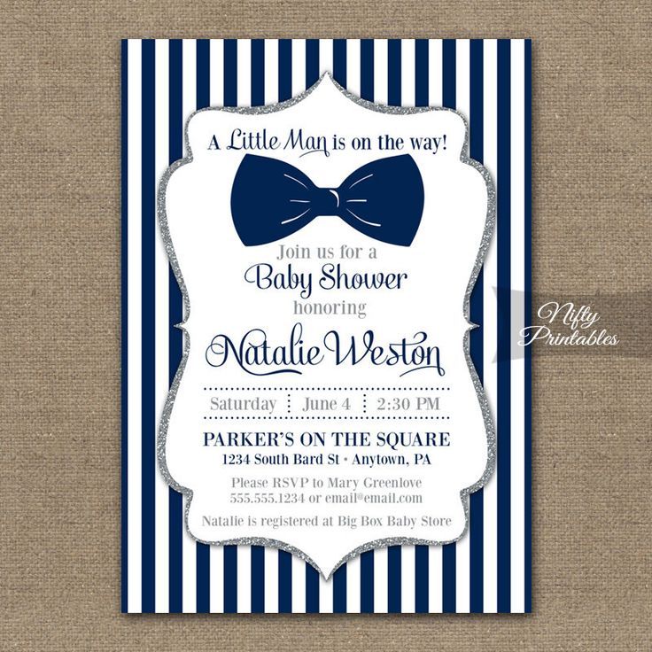 bow tie baby shower invite