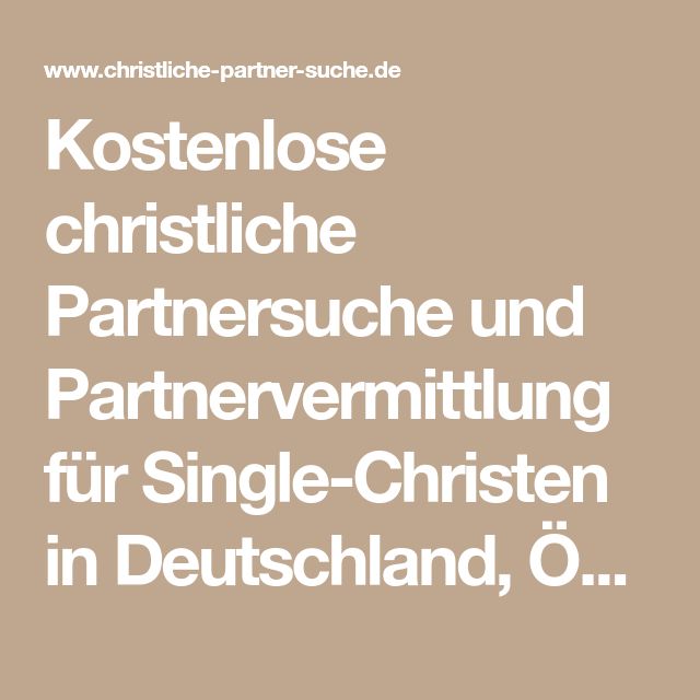 kostenlose christliche partnervermittlung