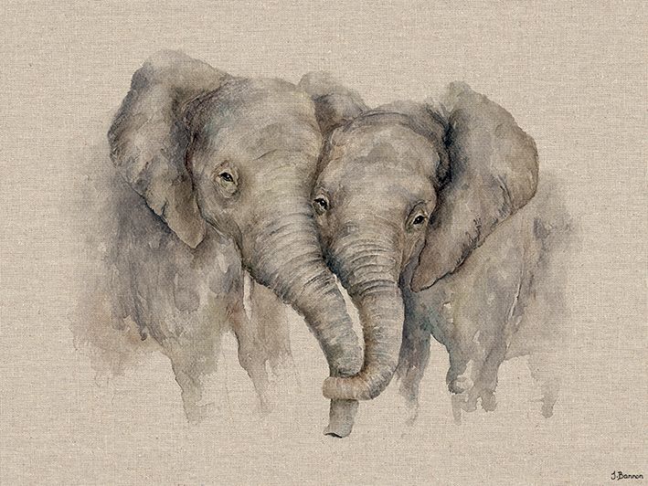 HELEN ROSE Limited Print of my ELEPHANTS IN LOVE art watercolour 461