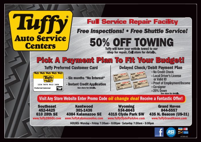 Tuffy Automotive Services coupons | Customer card, Auto service center