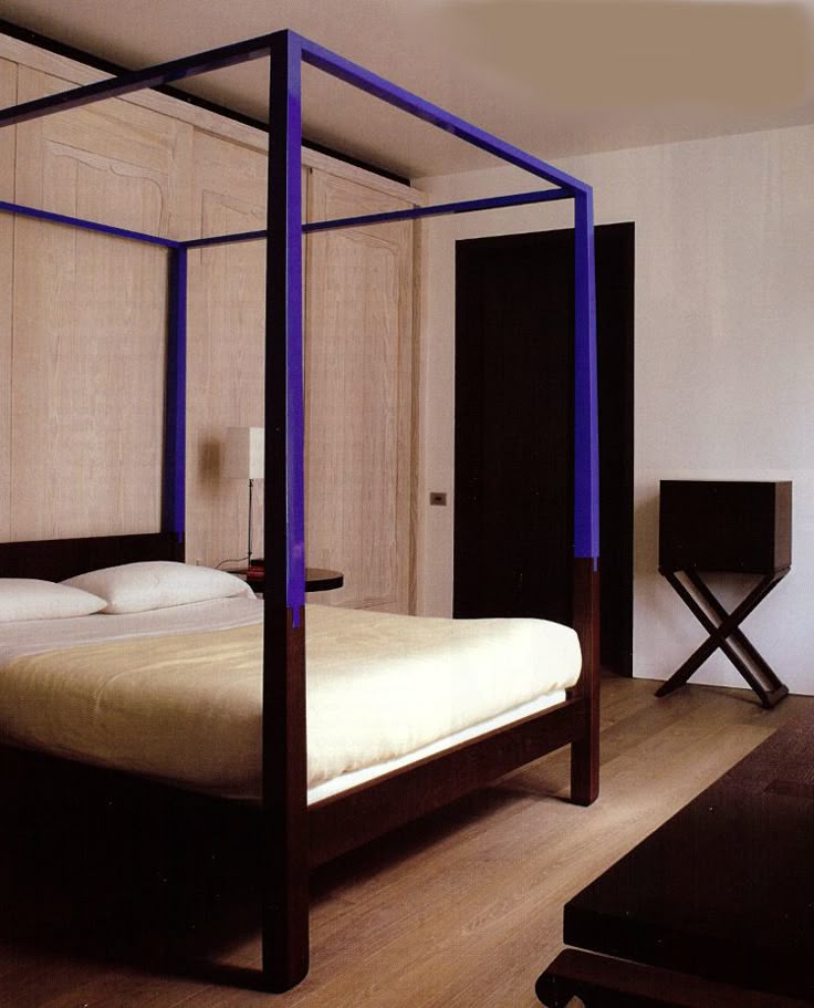 Four Poster Beds Furniture Designer Christian Liagre Added Blue Lacquer To The Top Of Each Four Poster Beds Furniture Designer Christian Liagre Added Blue Lacquer To The Top Of Each