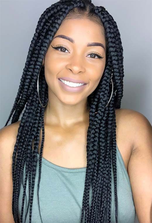 Latest loose box braids hairstyles 