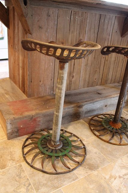 Custom Barstools Out Of Old Tractor Seats Made By My Hubby Www Custom Barstools Out Of Old Tractor Seats Made By My Hubby Www Reinventedstyle Blo Our House Seat Bar Stools Furniture