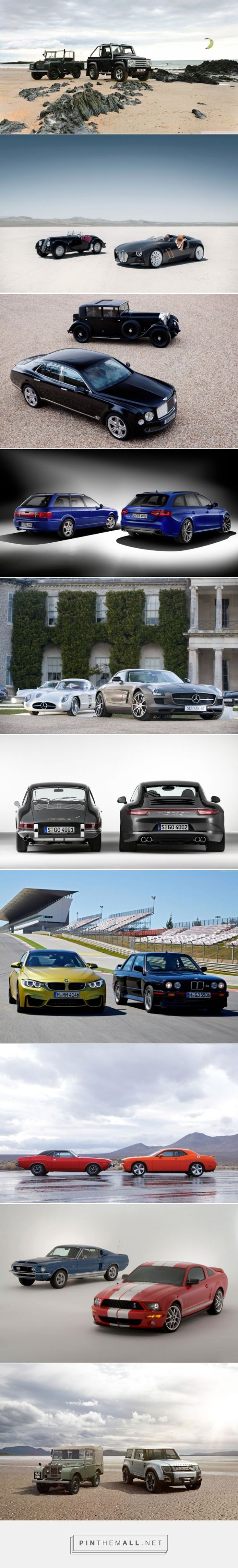 Classic Cars Next To Their Modern Version... - a grouped images picture