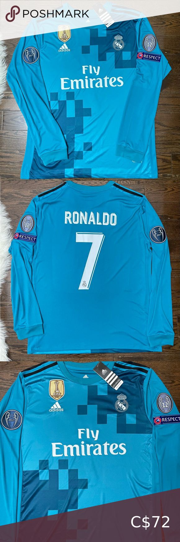 Real Madrid Retro Ronaldo 2017/18 Soccer Third Jersey - Size XL Men