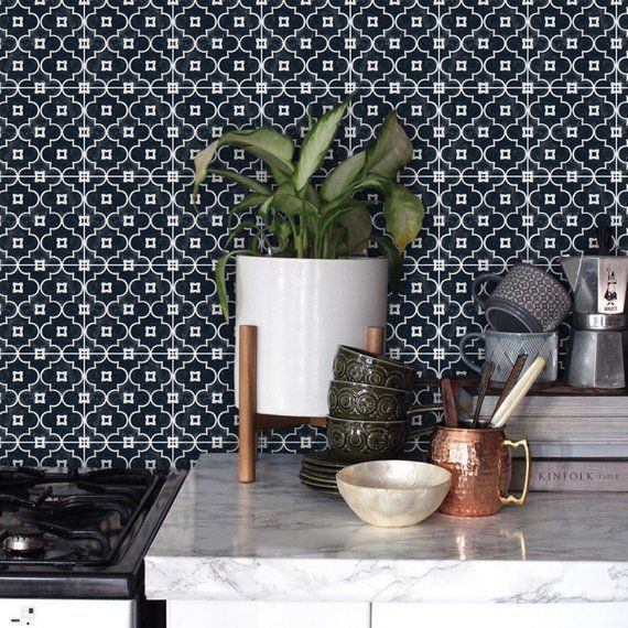 Kitchen And Bathroom Splashback Removable Vinyl Wallpaper Etsy Bathroom Splashback Vinyl Wallpaper Wall Vinyl Decor