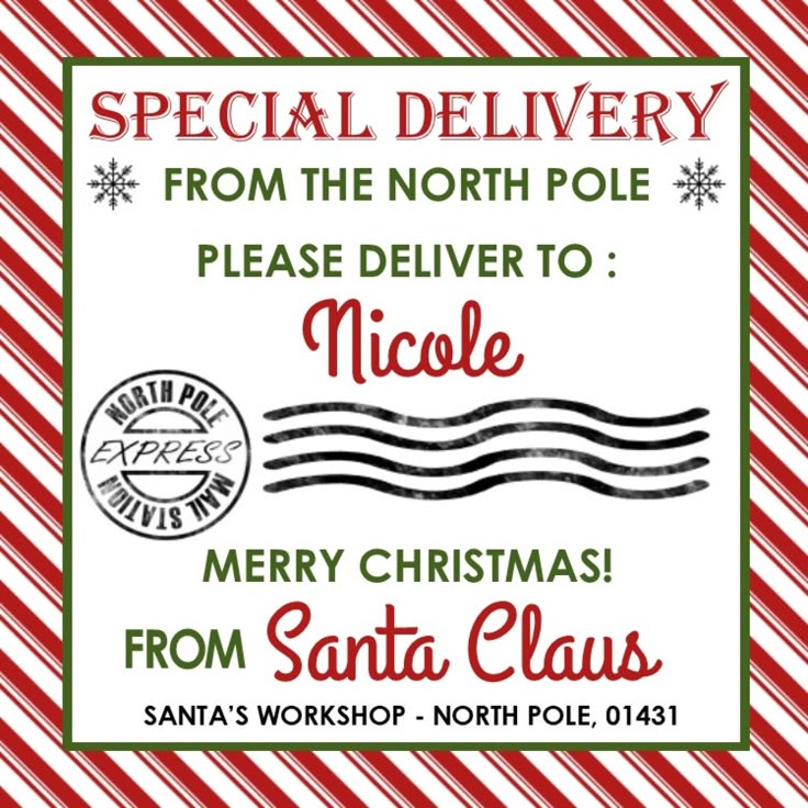 Printable Christmas Labels From Santa Printable Christmas Labels From Santa