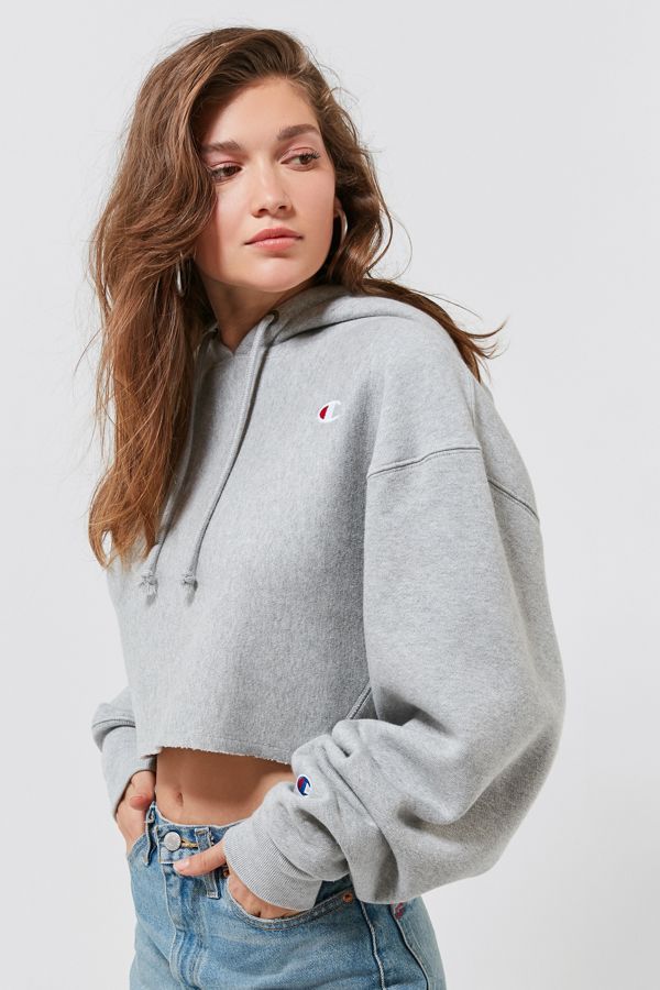 champion x uo winter grey marl hoodie