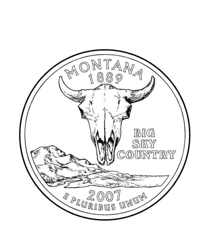 152 Best Usa State Quarters Images On Pinterest Mint Peppermint And The State Montana Coloring Pages