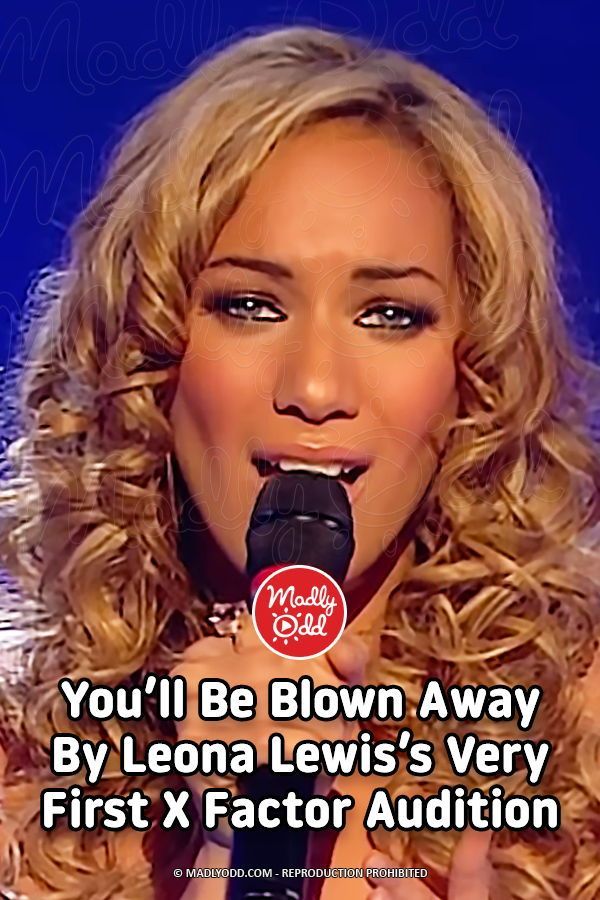 a woman singing into a microphone with the caption you'll be blown away by leon lewis's very first x factor