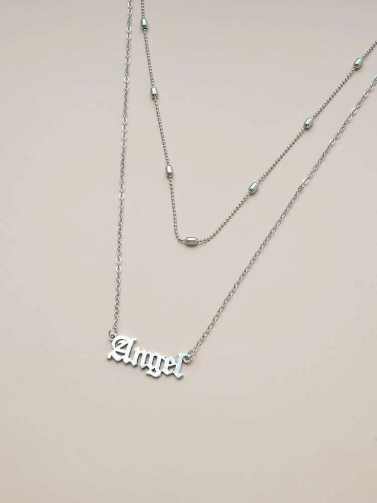 Download Letter Charm Layered Necklace | SHEIN USA in 2021 | Hand ...