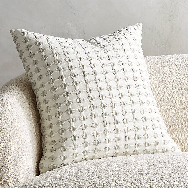 20 Estela Grey And White Pillow With Down Alternative Insert Cb2 In 2020 Black And White Pillows White Pillows Black Pillows
