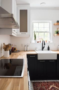 30 Best Two Tone Kitchen Cabinets Concept To Your Inspire Design What A Transformation This Two Toned Modern Kitchen Is Amazing I Also Love The Busy Patterned Tiles Soo Good Check It Out