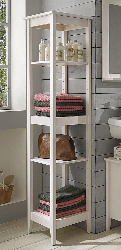 Badezimmer Regal 42X165X34Cm, 4 Fächer, Kiefer Massiv Badezimmer Regal Deko | Badezimmer regal, Deko, Regal